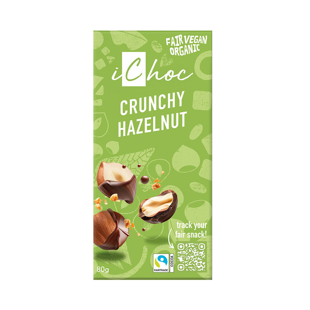 Crunchy Hazelnut Chocolate Vegan Organic 80g.
