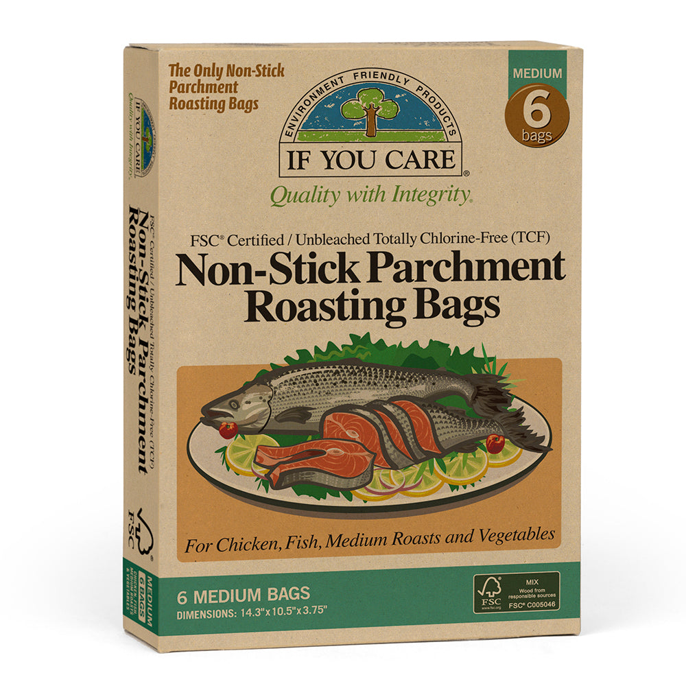 6 x FSC Certified, compostable, unbleached Medium roasting bags - Just Natural