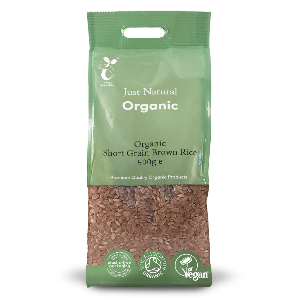 Organic Short Grain Brown Rice 500g - Just Natural