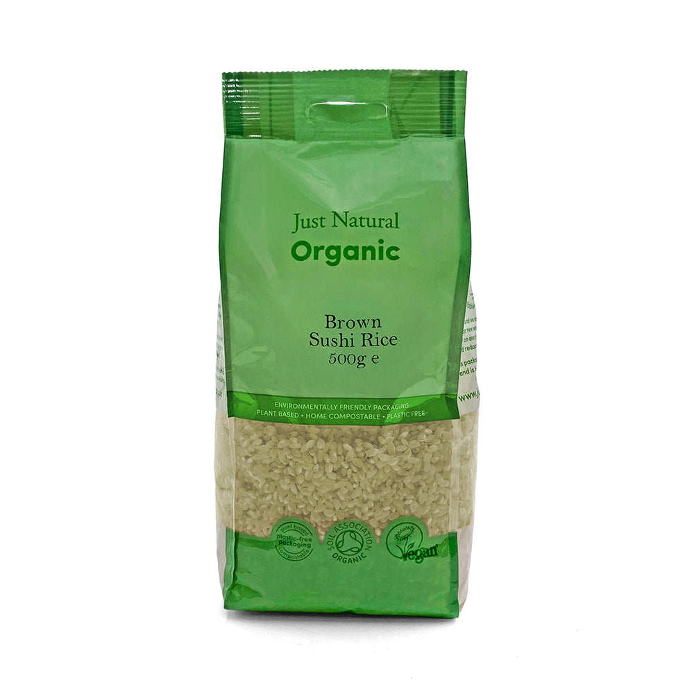 Organic Brown Sushi Rice 500g - Just Natural