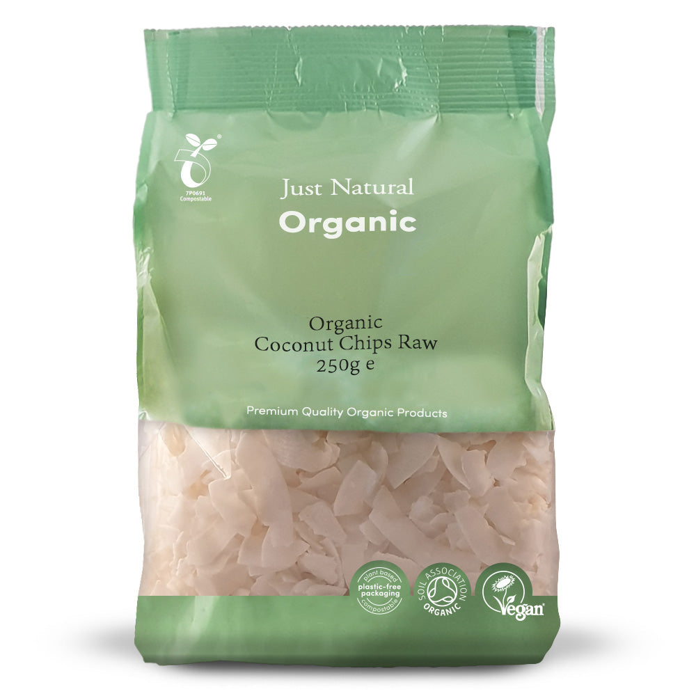 Organic Coconut Chips Raw 250g - Just Natural