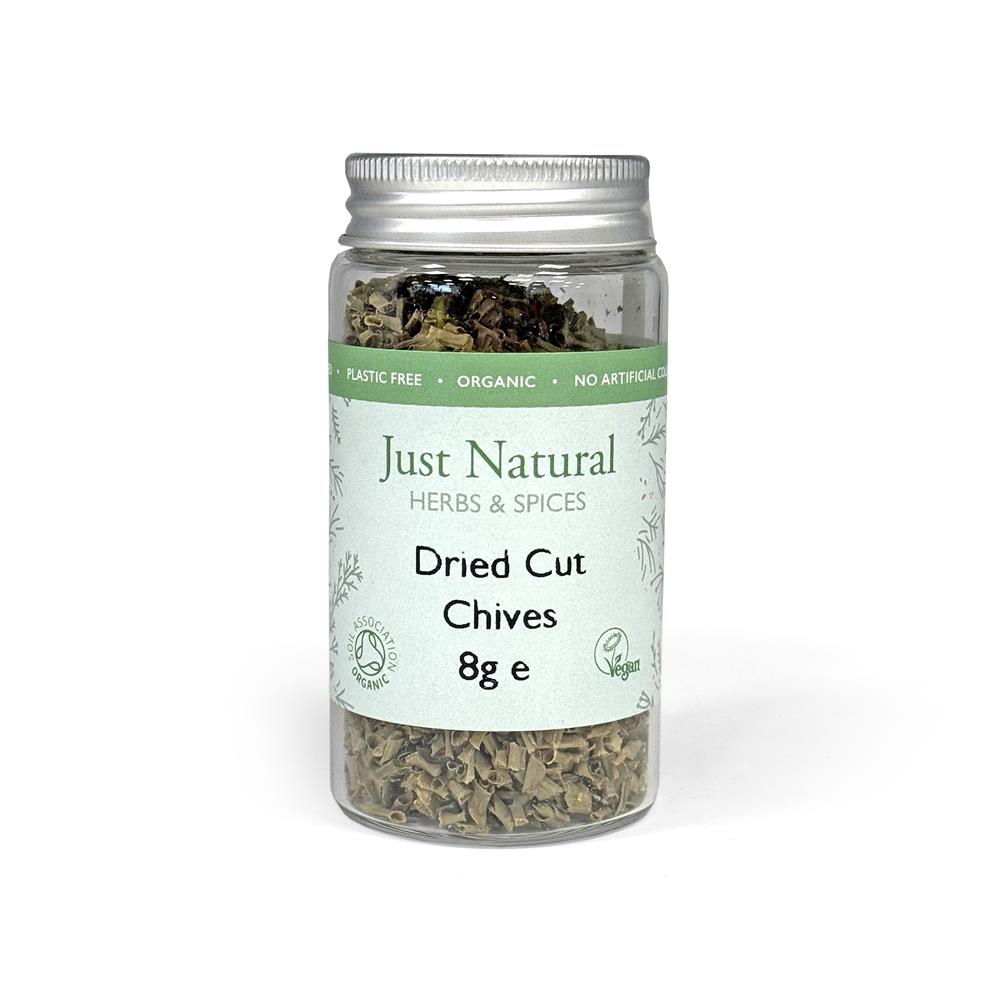 Organic Dried Cut Chives (Glass Jar) 8g - Just Natural