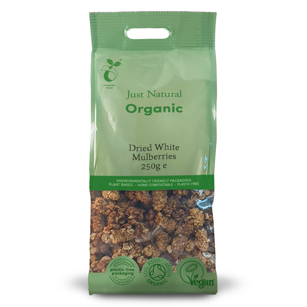 Organic Dried White Mulberries 250g - Just Natural