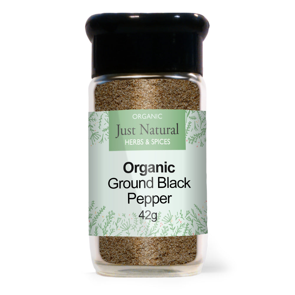 Pepper Ground Black (Glass Jar) 42g - Just Natural