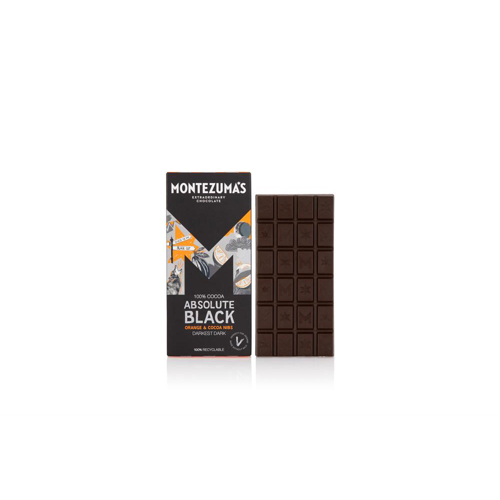 Absolute Black 100% Cocoa with Coco Nibs and Orange 90g - Just Natural