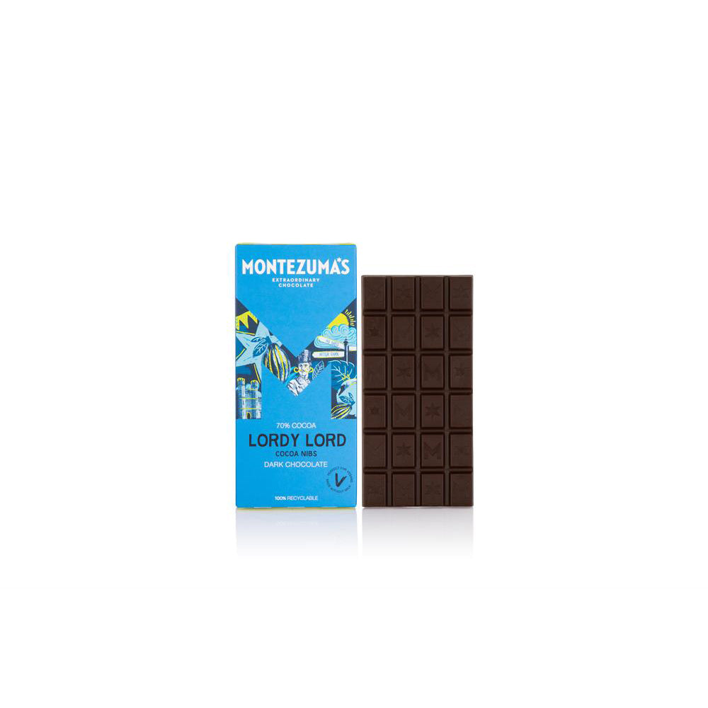 Lordy Lord - Dark Chocolate with Cocoa Nibs - 90g Bar - Just Natural