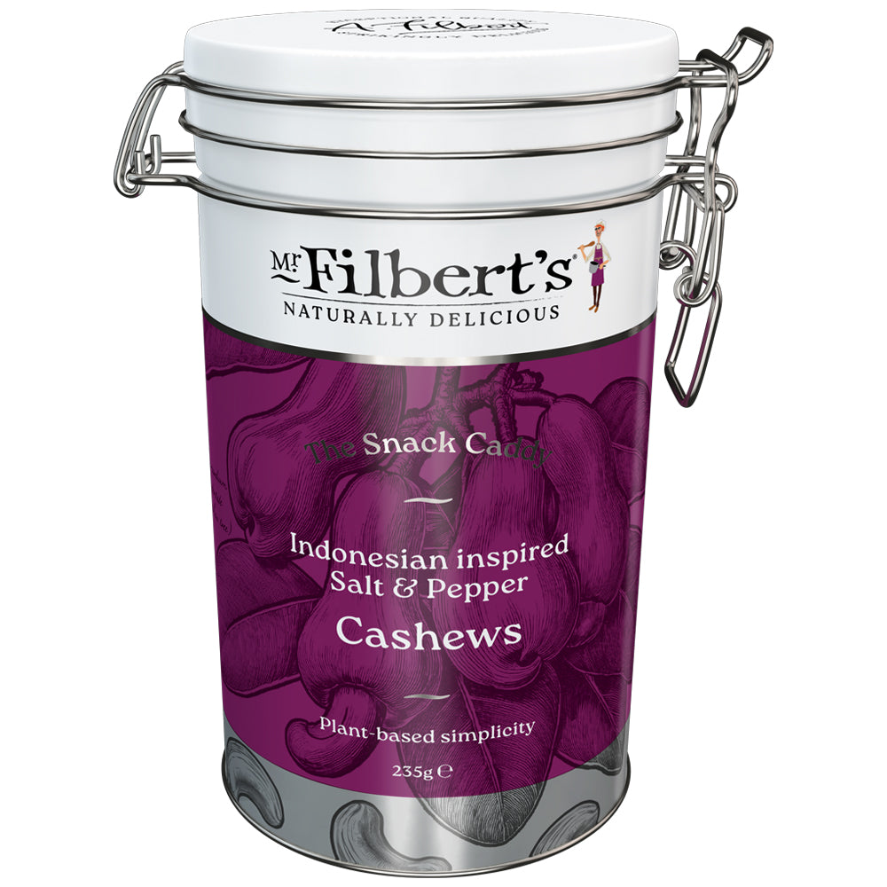 Salt & Pepper Cashews Gifting Tin Large 235g - Just Natural