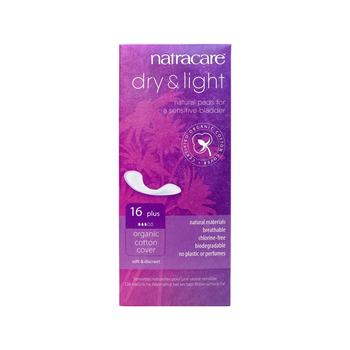 Dry & Light Incontinence Pads Plus x 16 - Just Natural