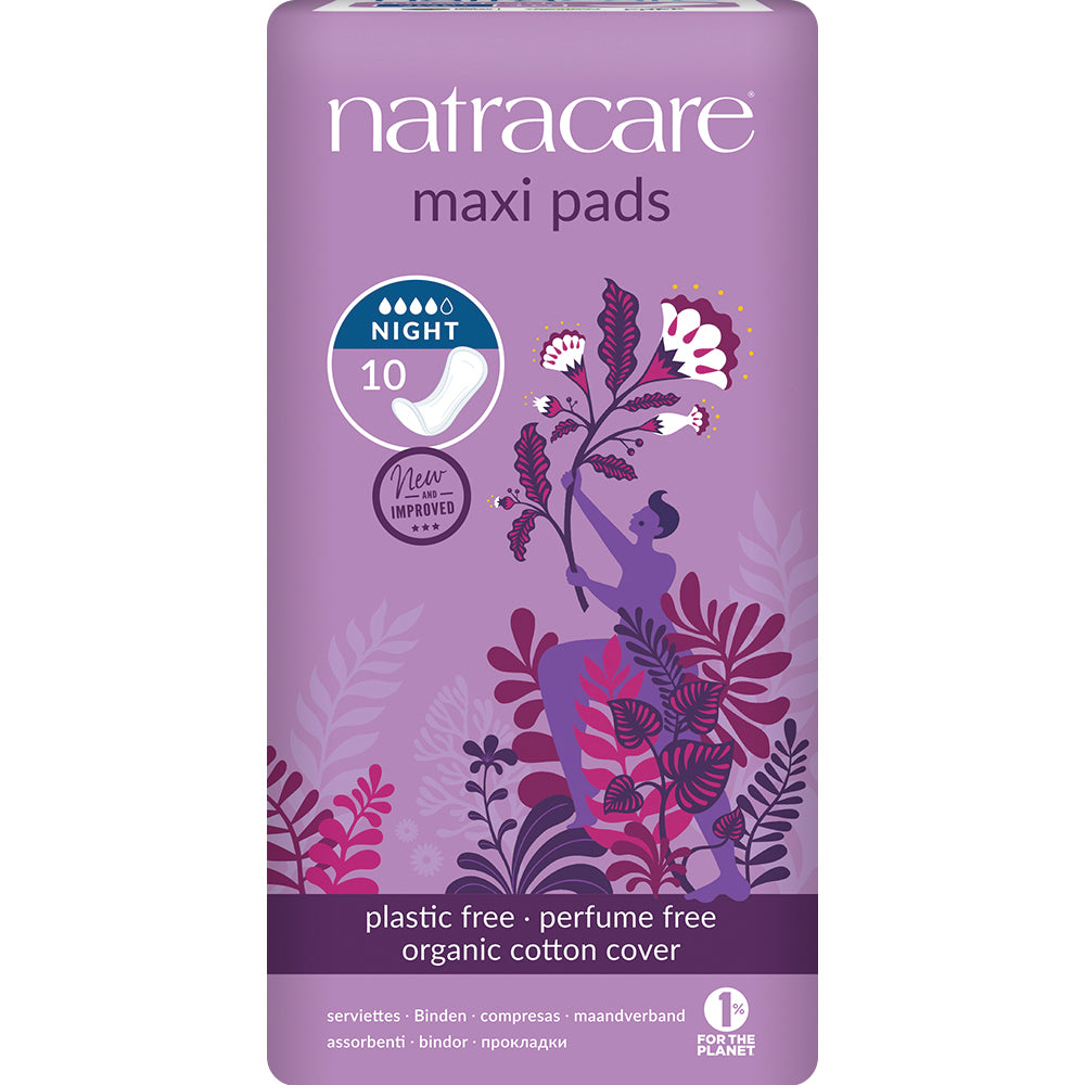Natural Maxi Pads Night-time x 10 - Just Natural