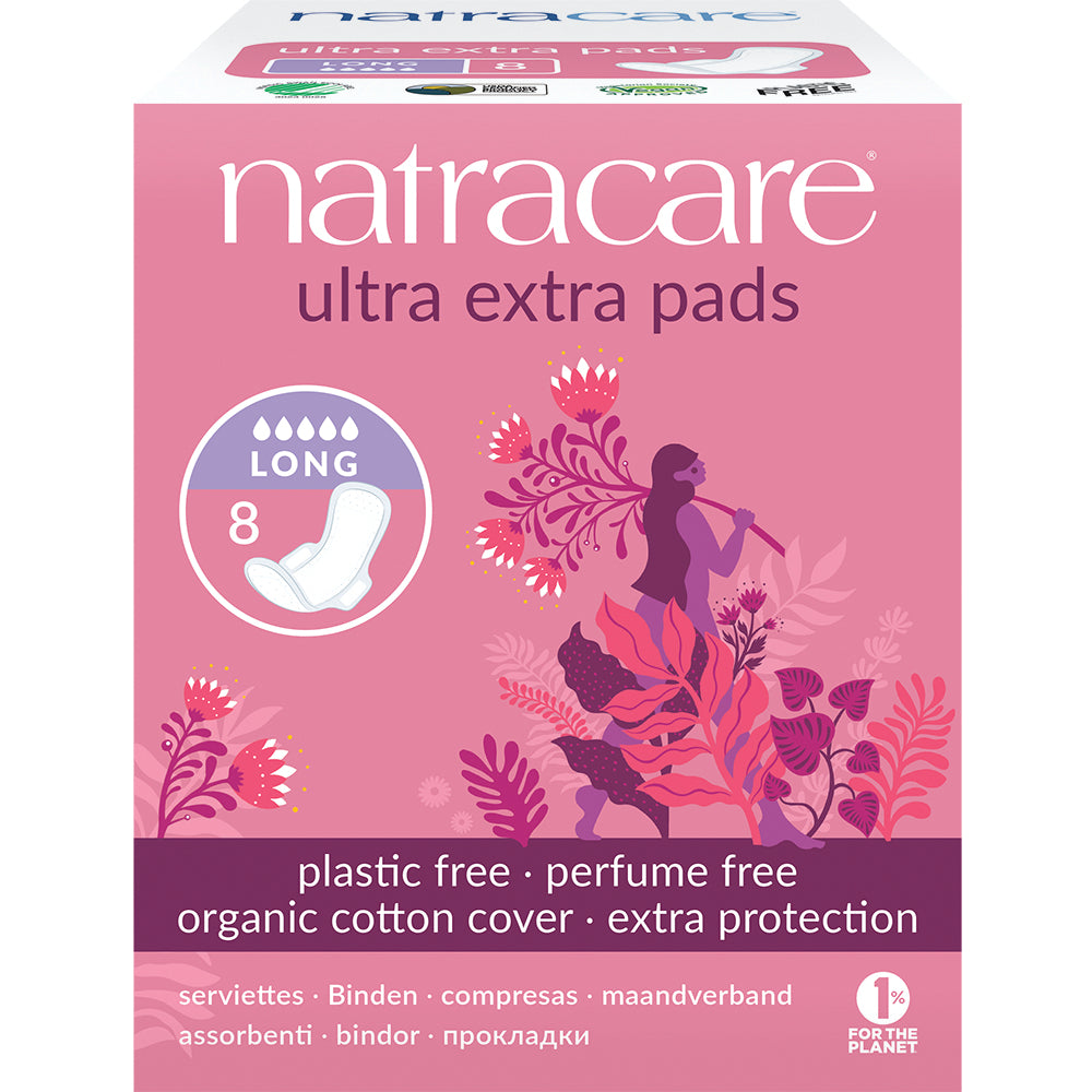 Ultra Extra Pads Long with wings 8's - Just Natural
