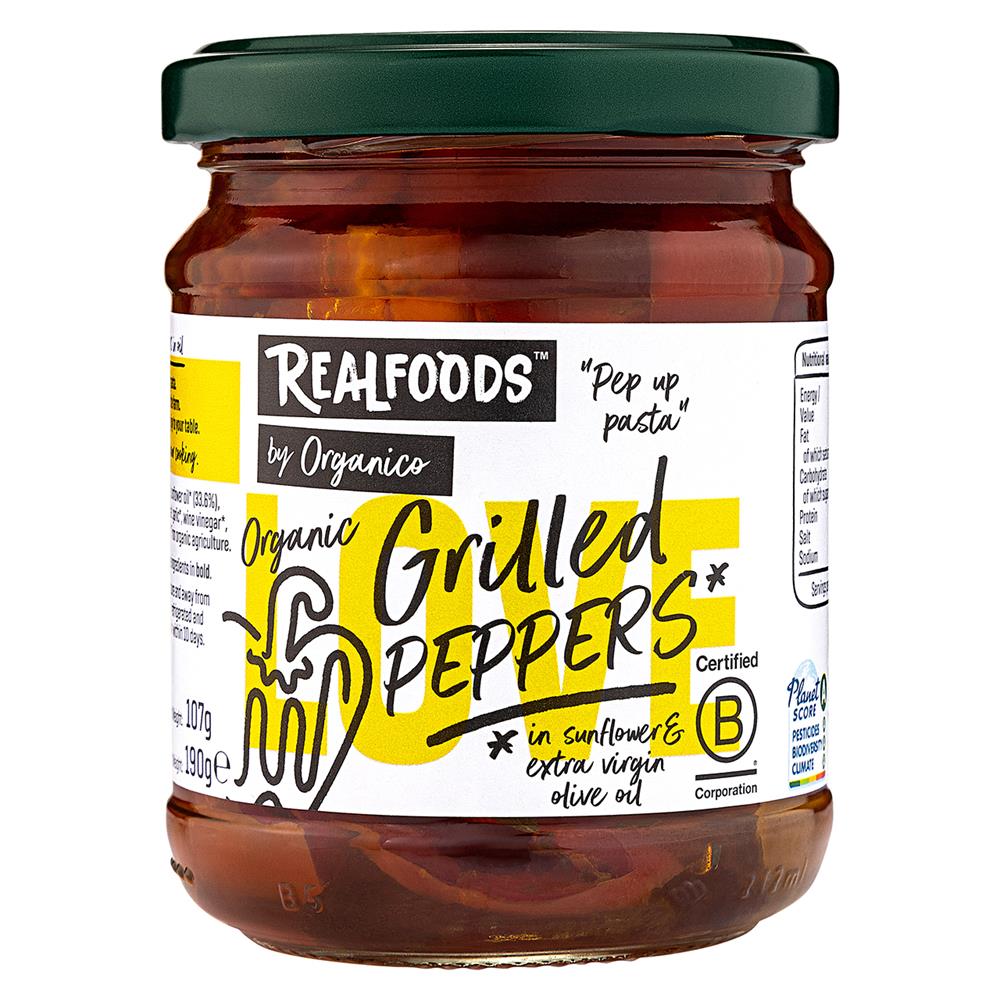 Organic Grilled Peppers in Oil 190g.