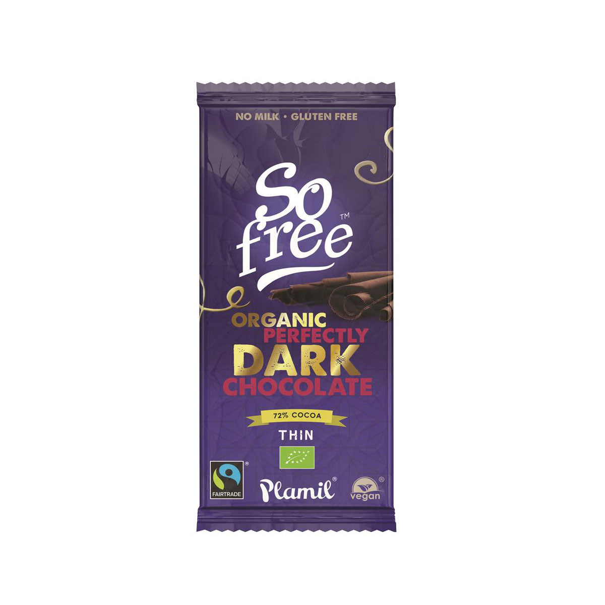 So Free Organic Perfectly Dark Chocolate 72% Cocoa 80g - Just Natural