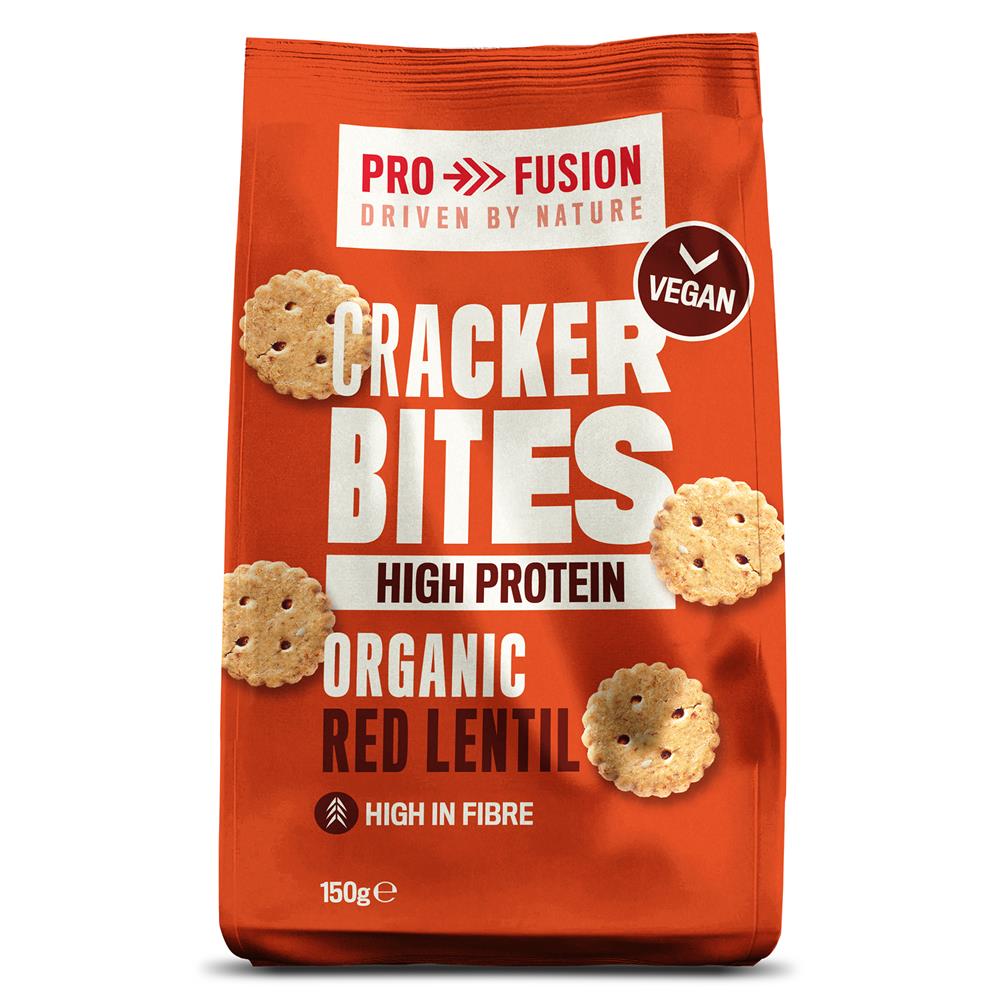 Organic High Protein Red Lentil Cracker Bites 150g.