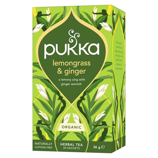 Organic Lemongrass & Ginger Herbal Tea 20 sachets - Just Natural