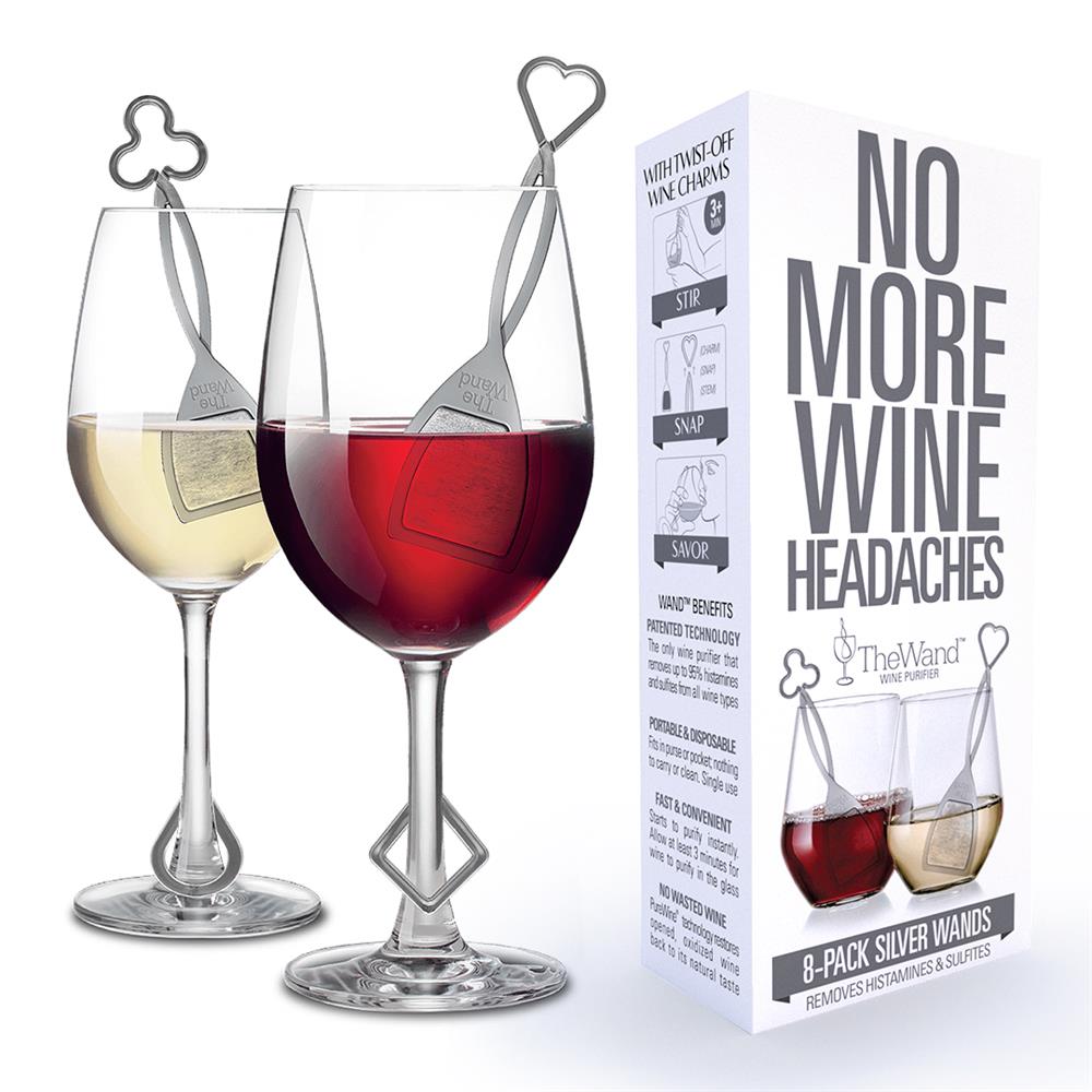The Wand Wine Purifier 8 Pack - Silver.