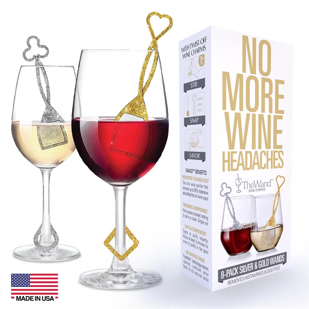The Wand Wine Purifier 8 pack - Silver & Gold.