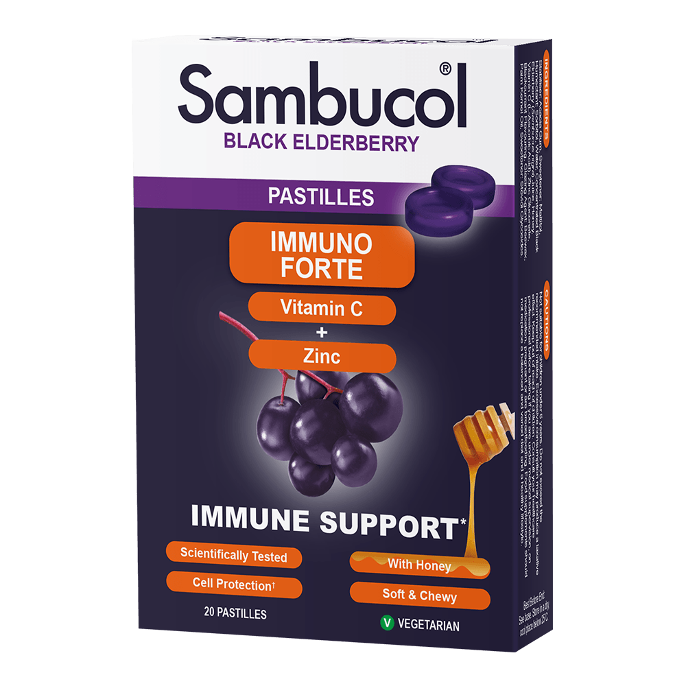Sambucol Pastilles Immuno Forte Vitamin C and Zinc with Honey - Just Natural