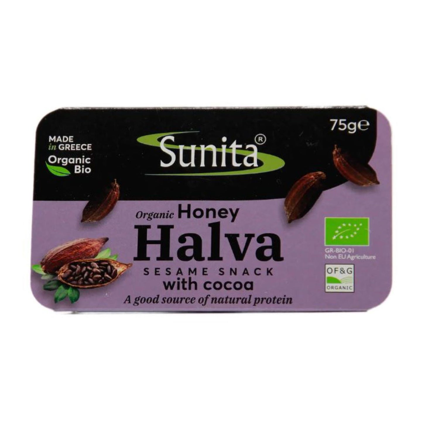 Organic Honey Halva with Cocoa 75g - Just Natural