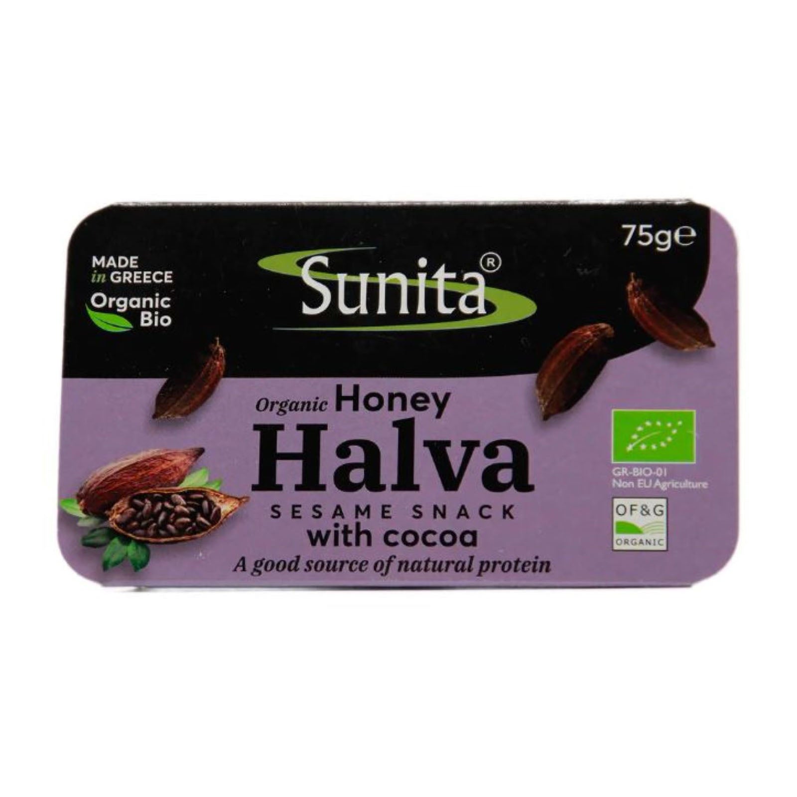 Organic Honey Halva with Cocoa 75g - Just Natural