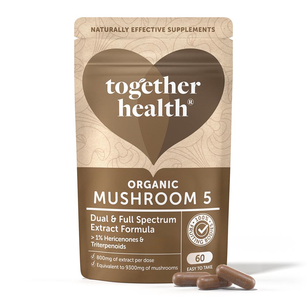 Together Health Organic Mushroom 5 Complex 60 Capsules.