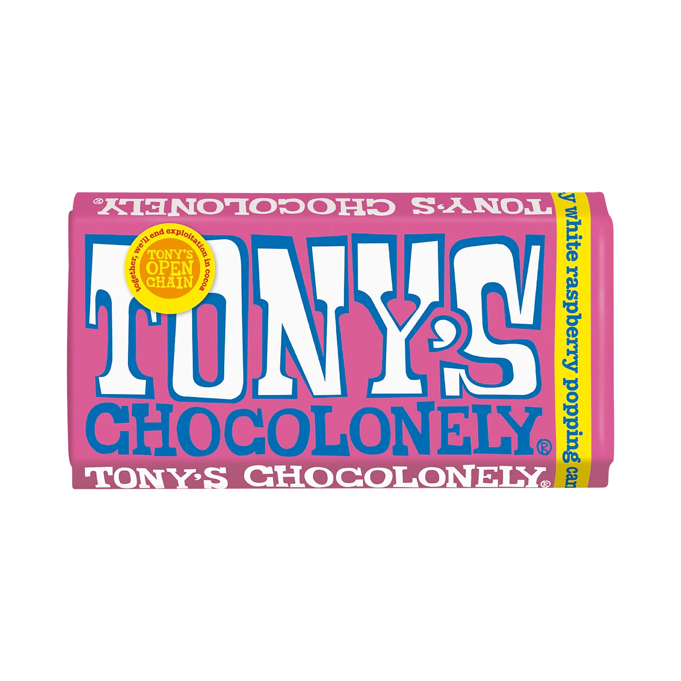 White Chocolate Raspberry Popping Candy Chocolate Bar 180g - Just Natural