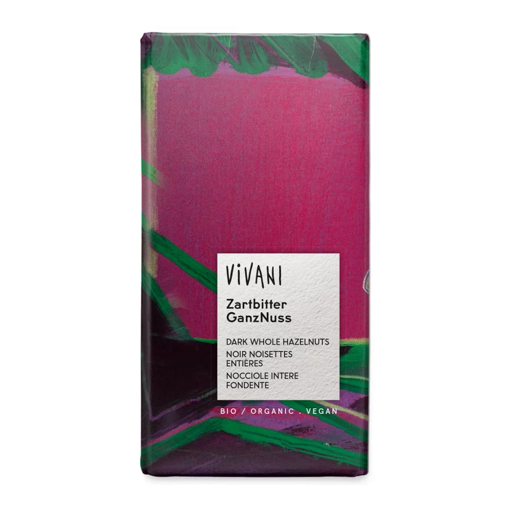 Dark Whole Hazelnut Chocolate Vegan Organic 100g - Just Natural