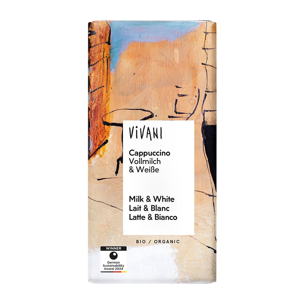 Milk White Cappuccino Chocolate Organic 100g.