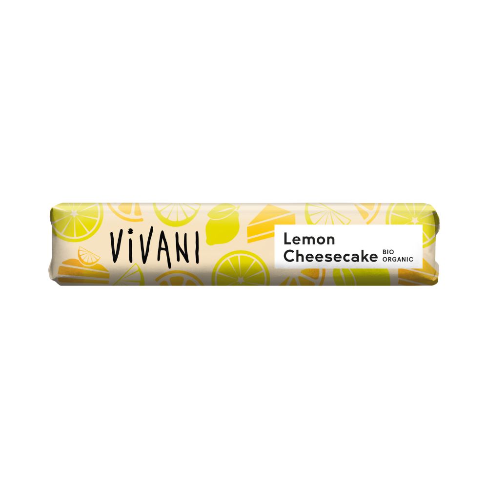 Organic Mini Milk Chocolate Lemon Cheesecake Bar 40g.