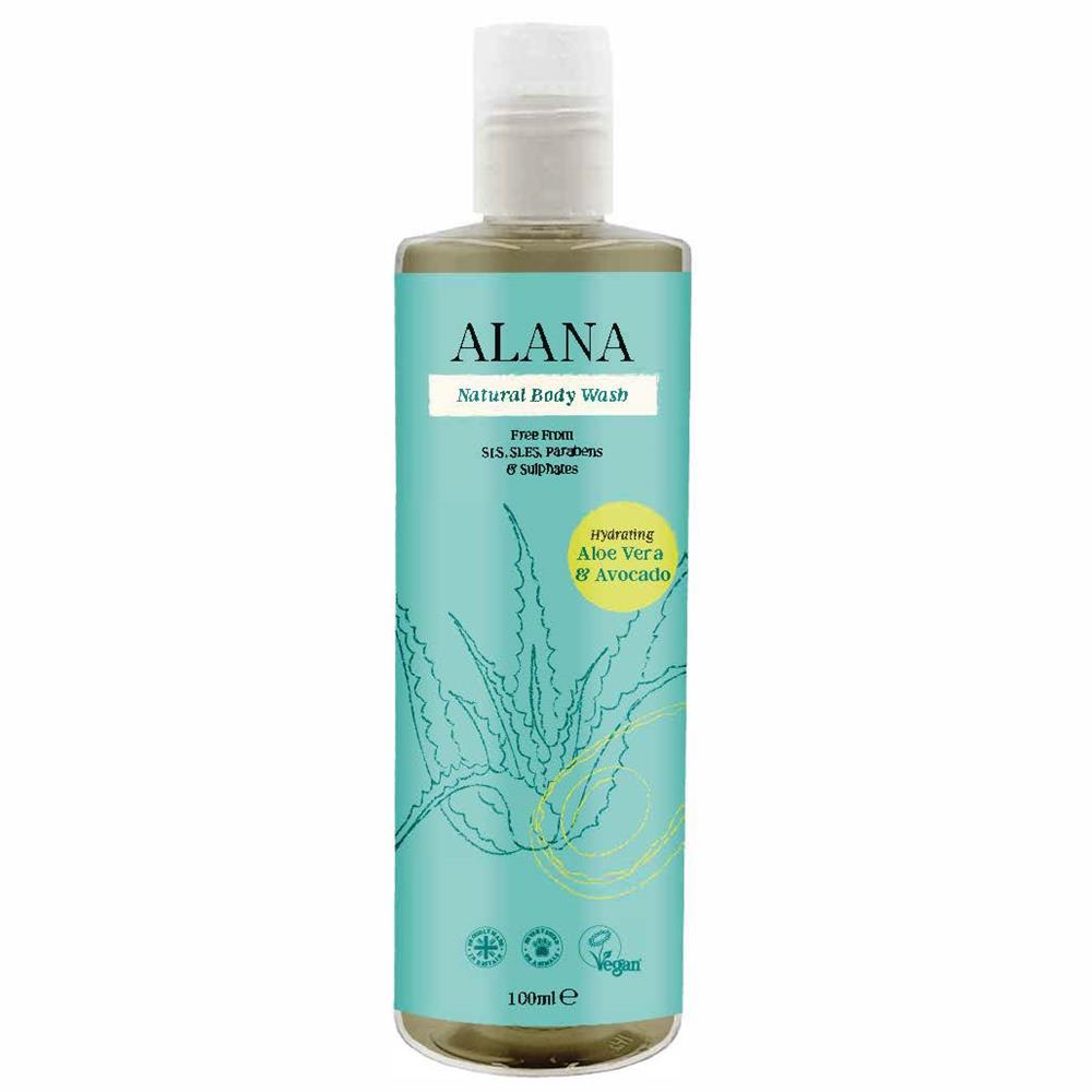 Aloe and Avocado Body Wash 100ml Travel Bottle Just Natural