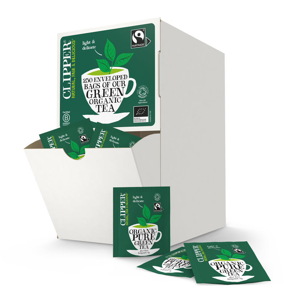 Organic Fairtrade Pure Green Tea 250 envelopes Just Natural