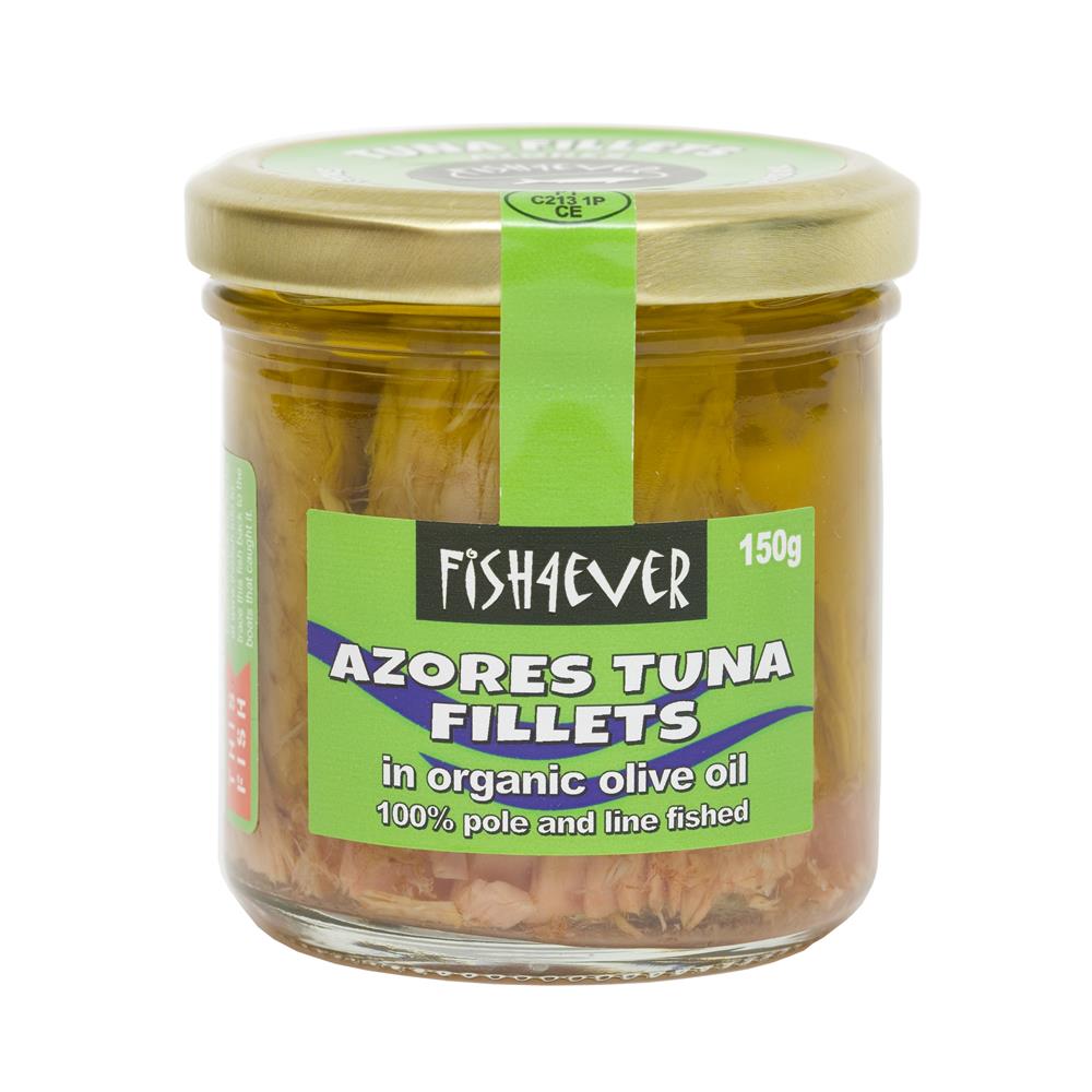 Fish4Ever Azores Tuna Fillets in Organic Olive Oil (jar) 150g Just Natural